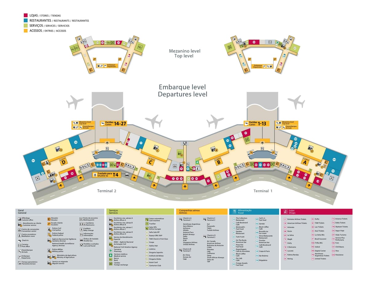 Sao Paulo brazilu aerodrom mapu