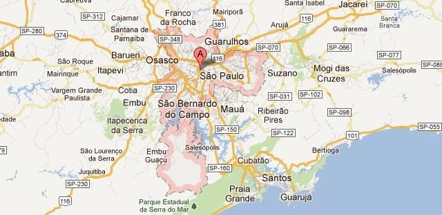 google kartu Sao Paulo