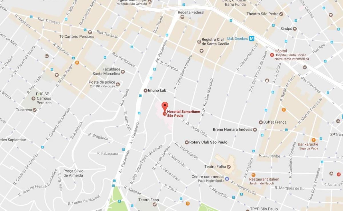 Sao Paulo bolnici mapu