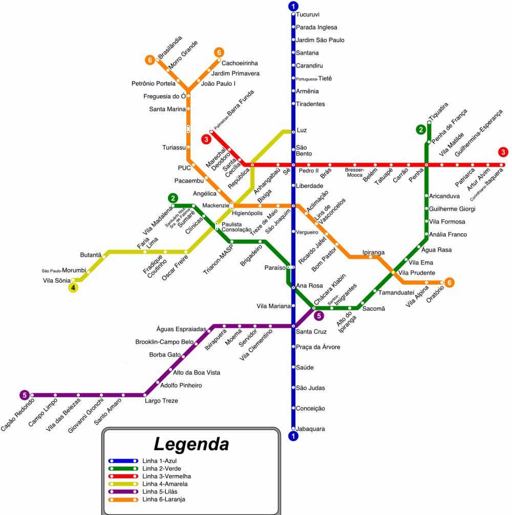 mapa Sao Paulo cijev