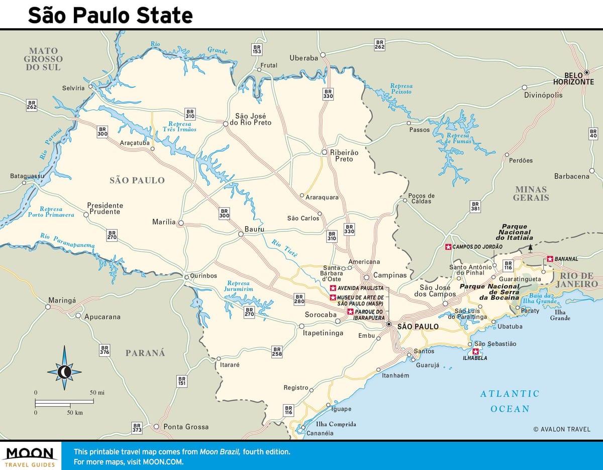 Sao Paulo država mapu
