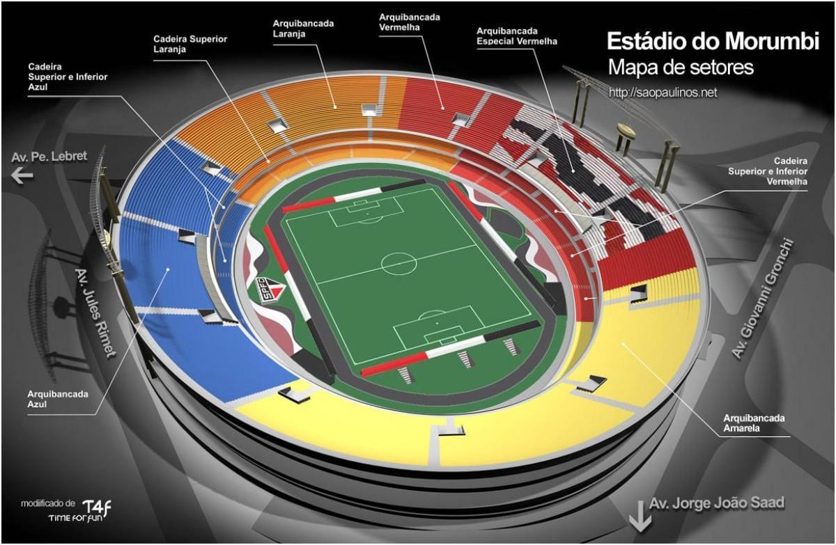 Sao Paulo stadion mapu