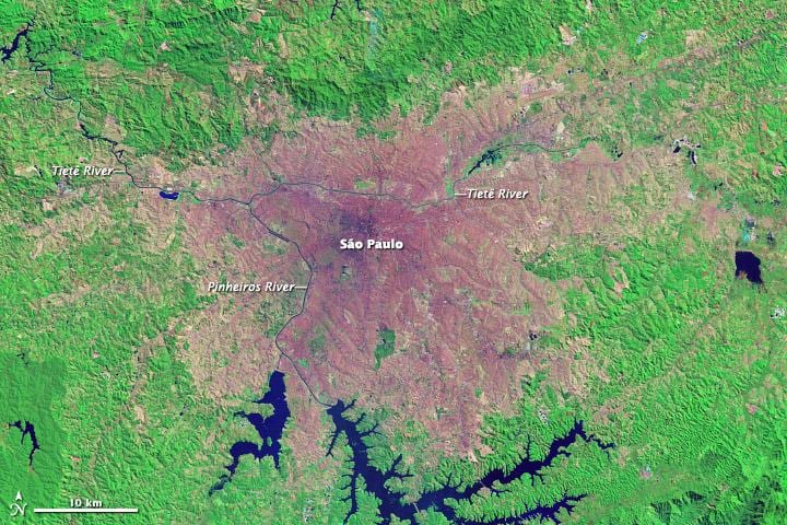 Sao Paulo topografske mapu