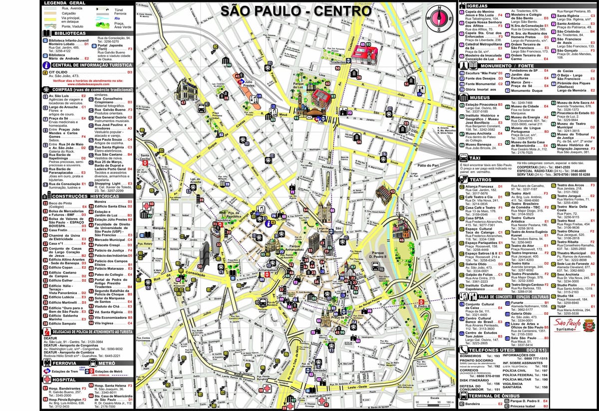 mapa Sao Paulo u centru